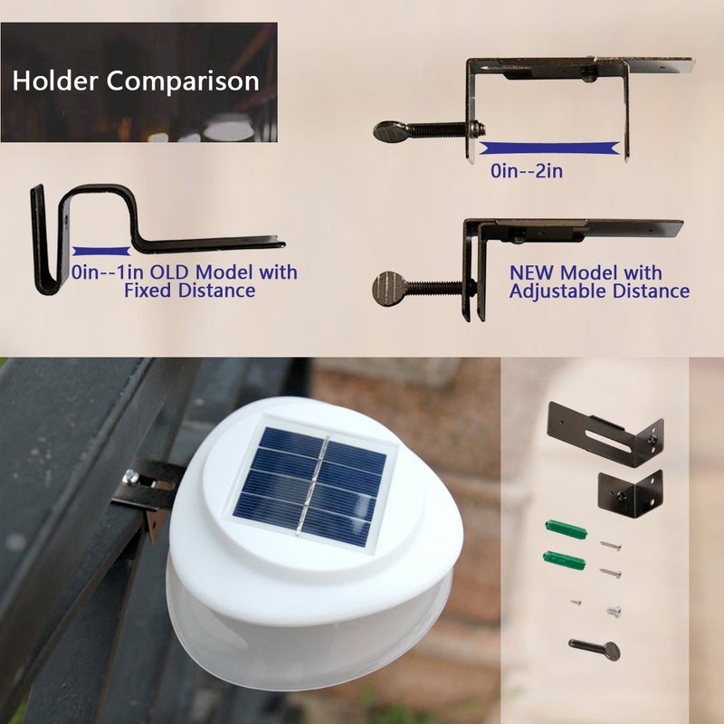 MOLEBIT Solar Gutter Lights Outdoor, 9 LED, Super Bright, Waterproof, Wireless Security for Garden, Wall, Yard, Deck - Image 2